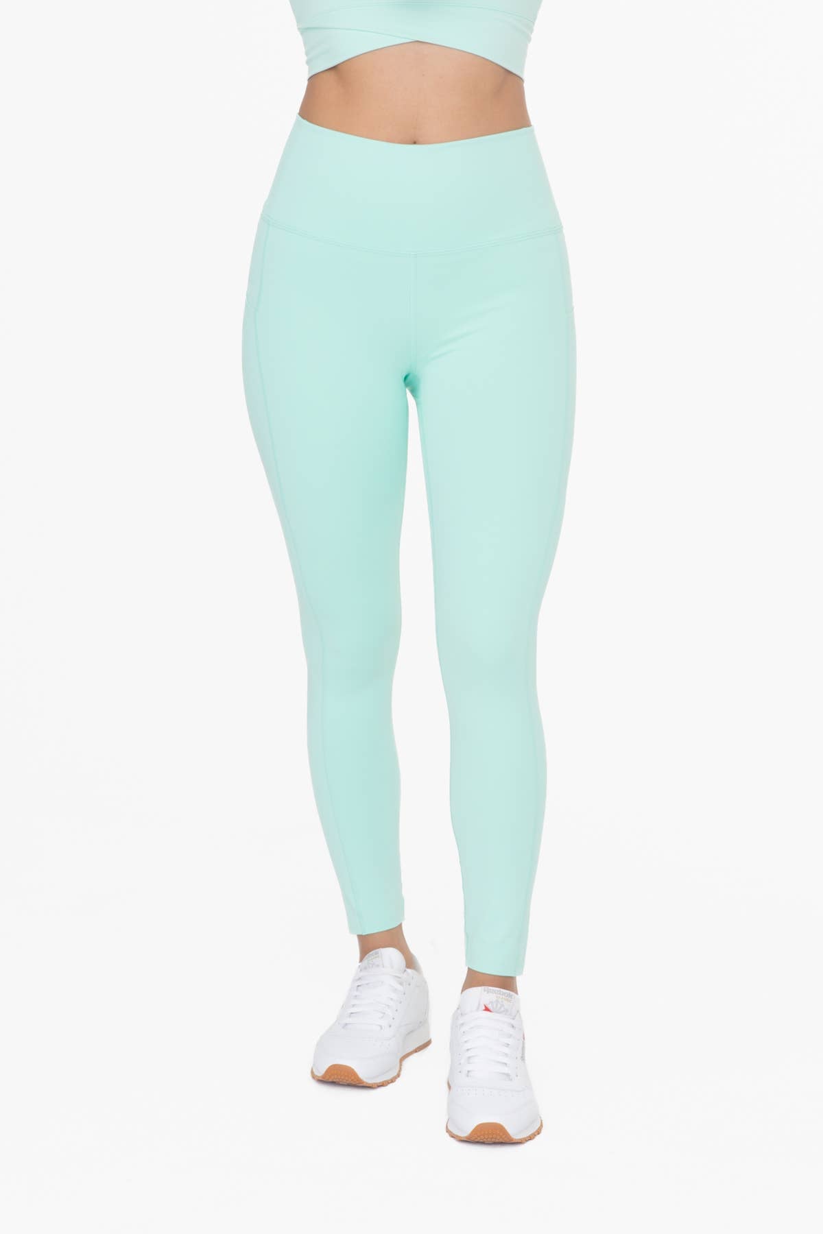 Laser-Cut and Bonded Essential Foldover Highwaist Leggings: CANDY PINK / S:M:L (2:2:2)