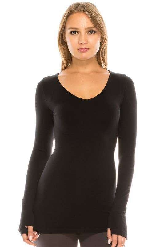 V NECK LONG SLEEVE