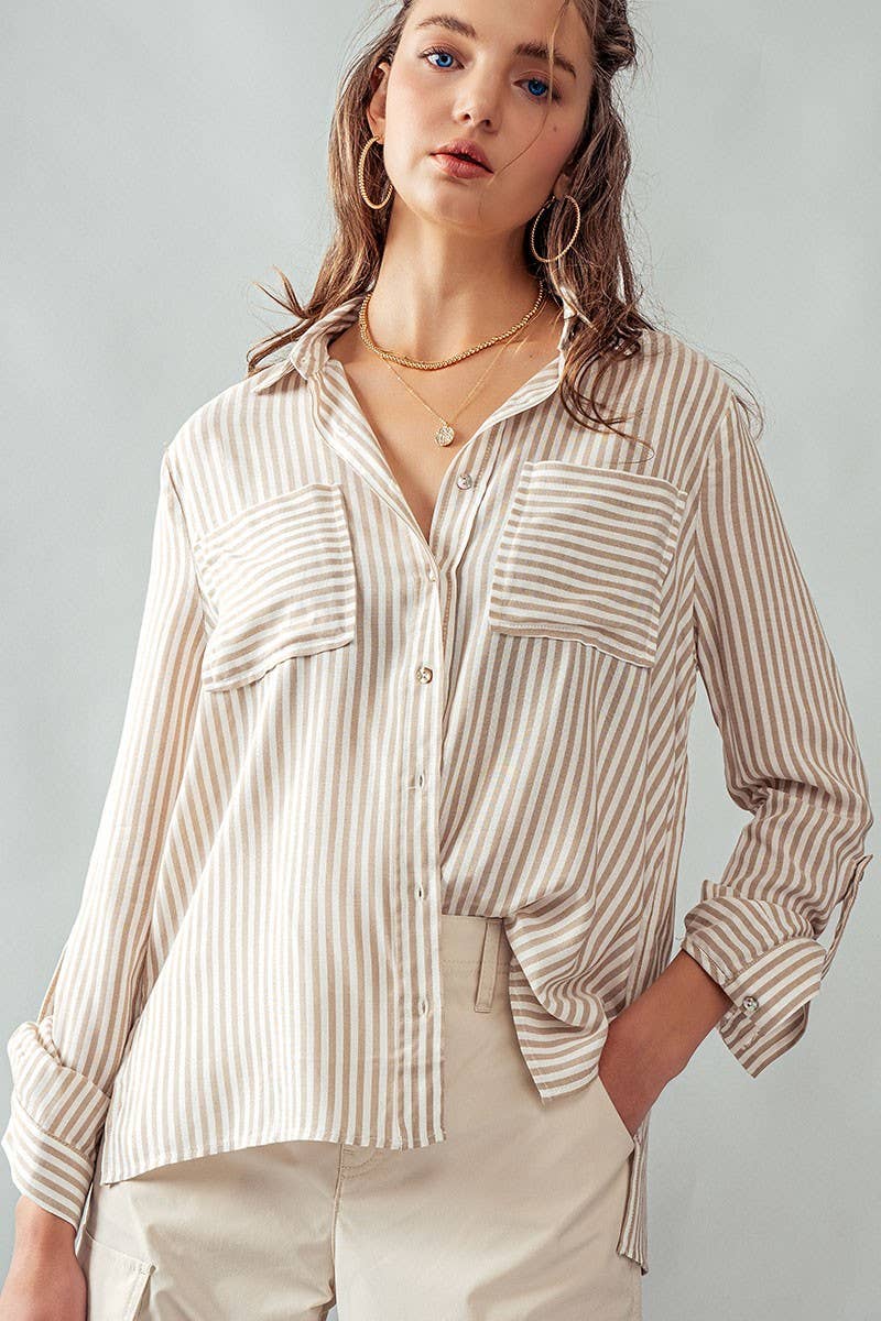 STRIPE BUTTON DOWN SHIRT