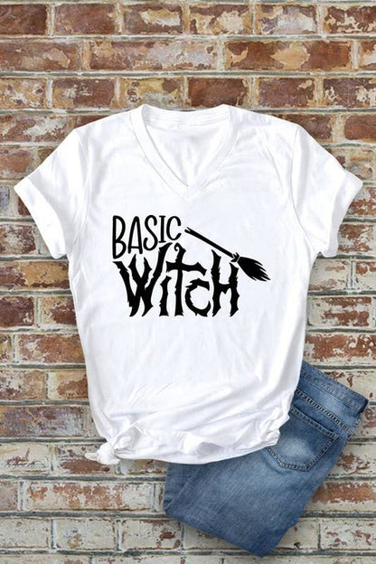 Basic Witch Unisex Short Sleeve V Neck T-Shirt