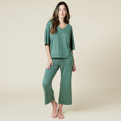 Dream Jersey Relaxed V-neck with Capri Lounge Set for Women