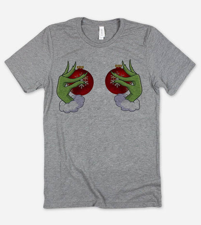 Grinch Boobs Ornament Balls - Christmas T-shirt