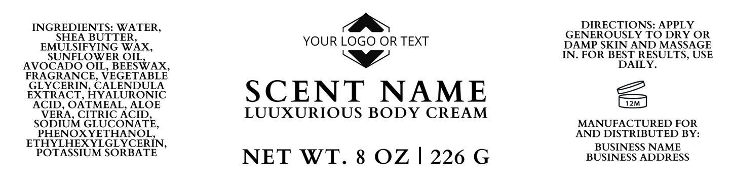 Luxurious Body Cream -  Custom Label
