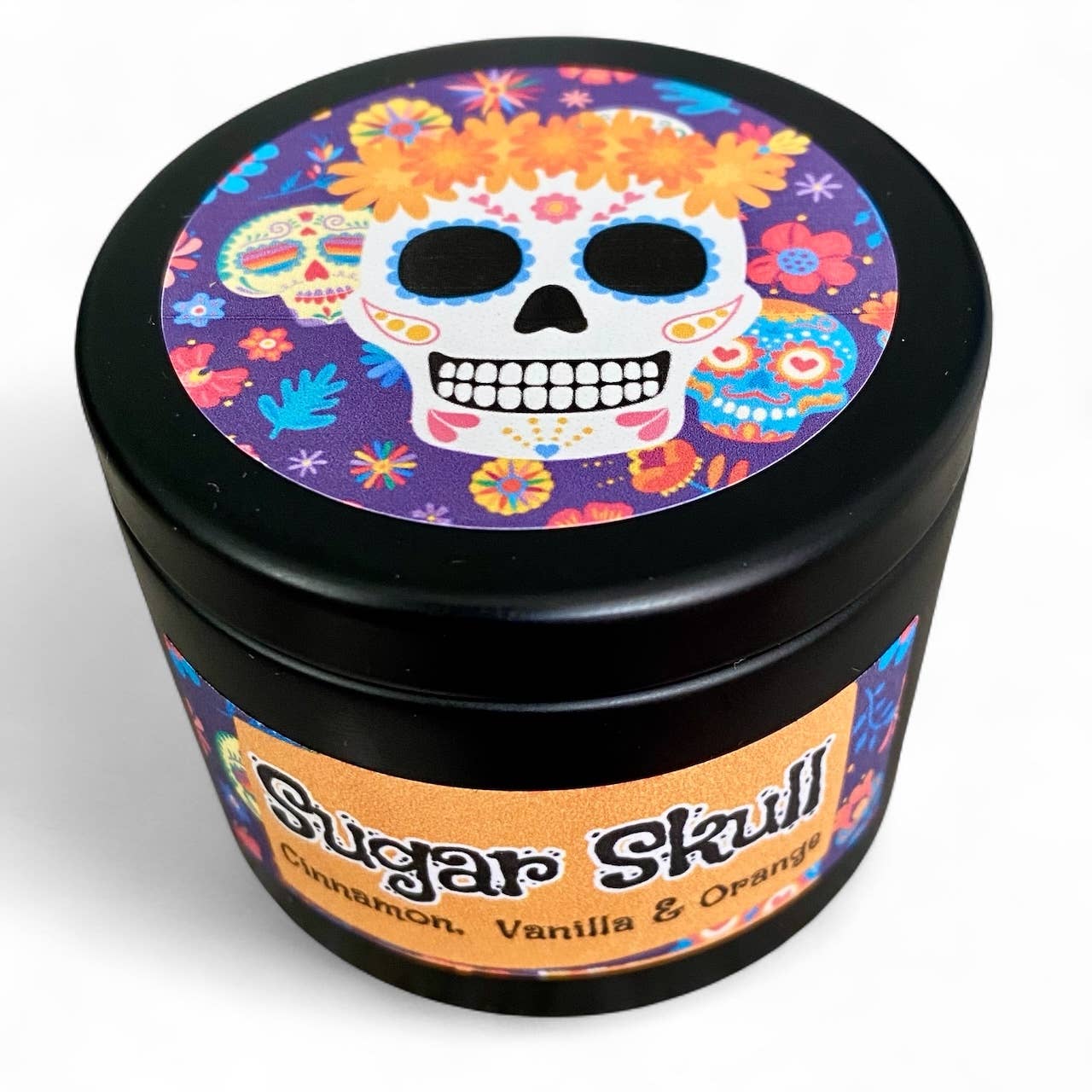 Sugar Skull Candle | Cinnamon, Vanilla & Orange | Halloween
