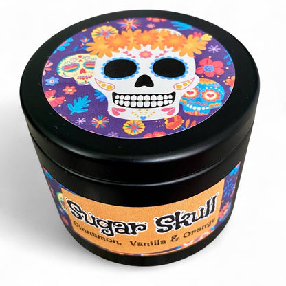 Sugar Skull Candle | Cinnamon, Vanilla & Orange | Halloween