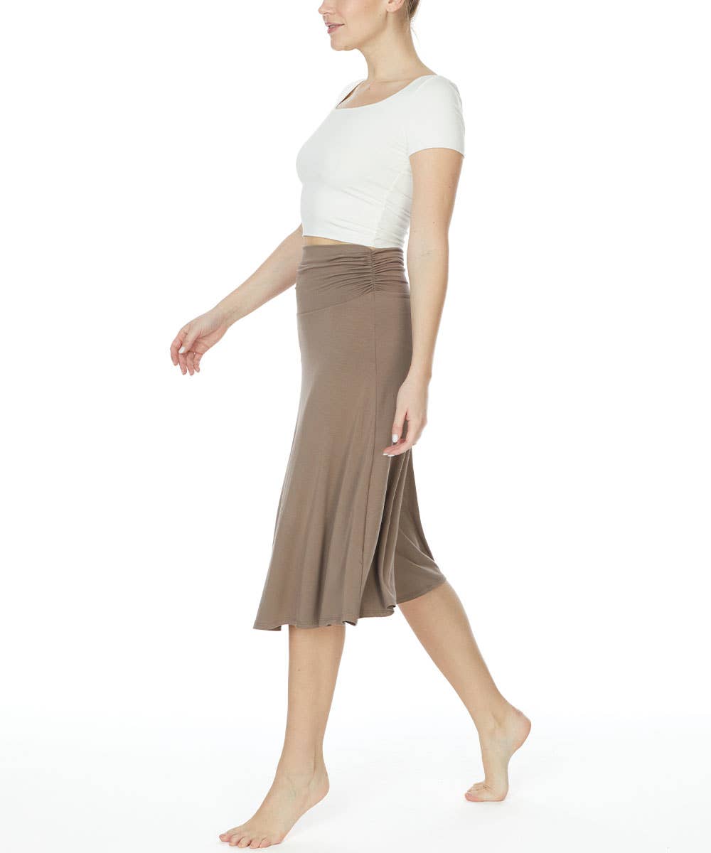 BAMBOO MID LENGTH SKIRT FLARED