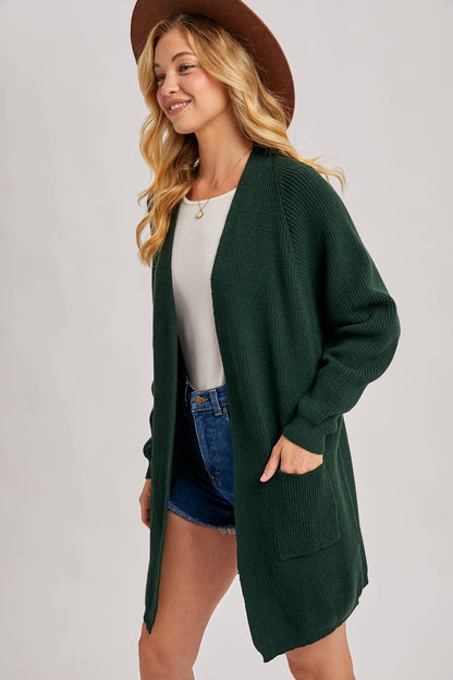 OPEN FRONT BATWING SLEEVE CARDIGAN