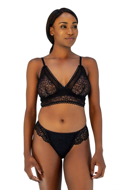 Up All Night Lace Bra: Black / 3X