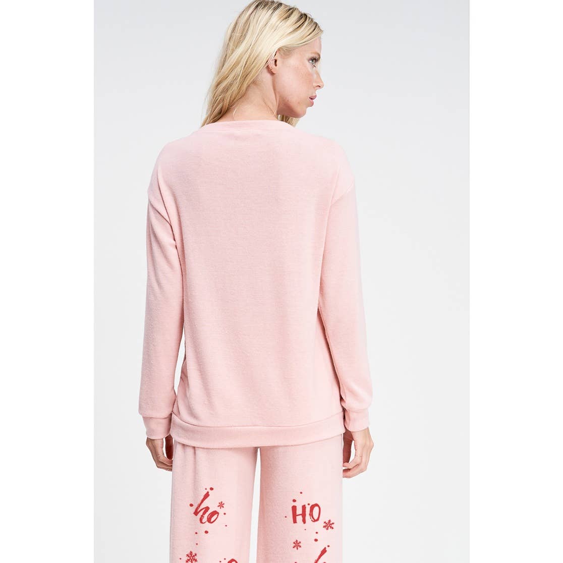 Merry Christmas print soft lounge wear set