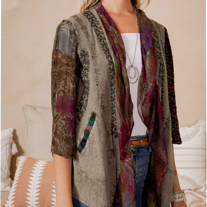 Bohemian Elegance: Stonewashed Rayon Kimono