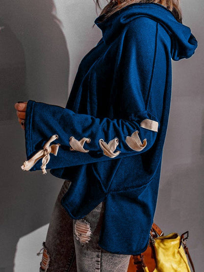 Oversized Hooded Long-Sleeve Pullover