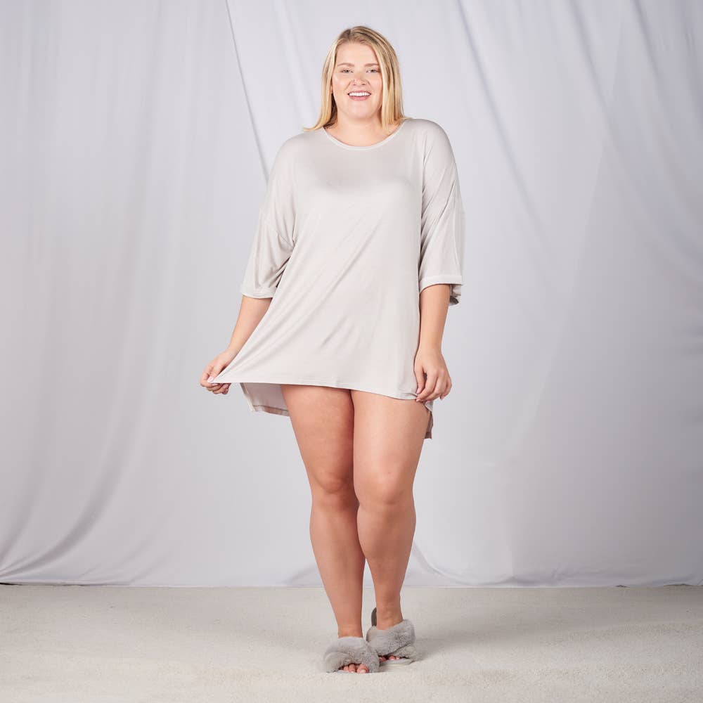 Faceplant Bamboo® and Organic Cotton Oversized boyfriend tee: Black / Small/Medium