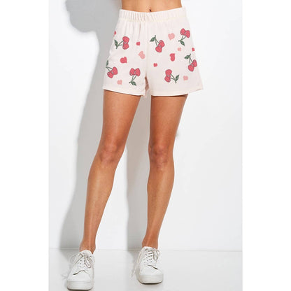 Cherry much print lounge short pants set