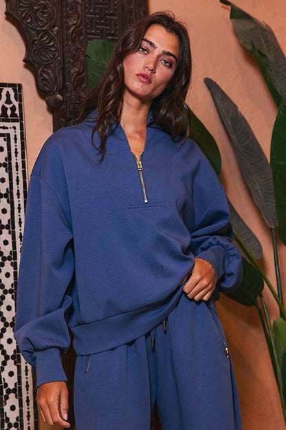 IT2154 Half Zip-up Scuba Sweatshirts