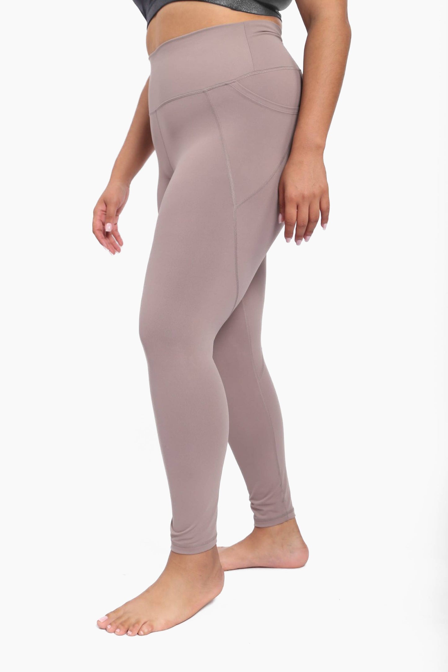 CURVY Tapered  BLACK / XL:1XL:2XL:3XL Band Essential Solid Highwaist Leggings: (2:2:1:1)