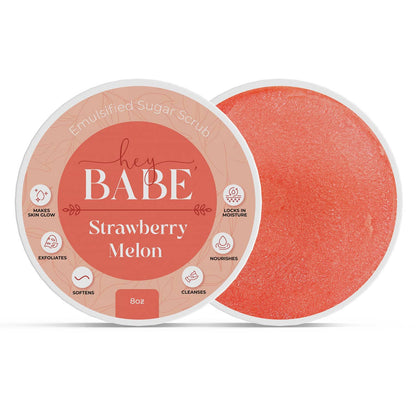 Hey, Babe Emulsified Sugar Scrub - Strawberry Melon - 8oz