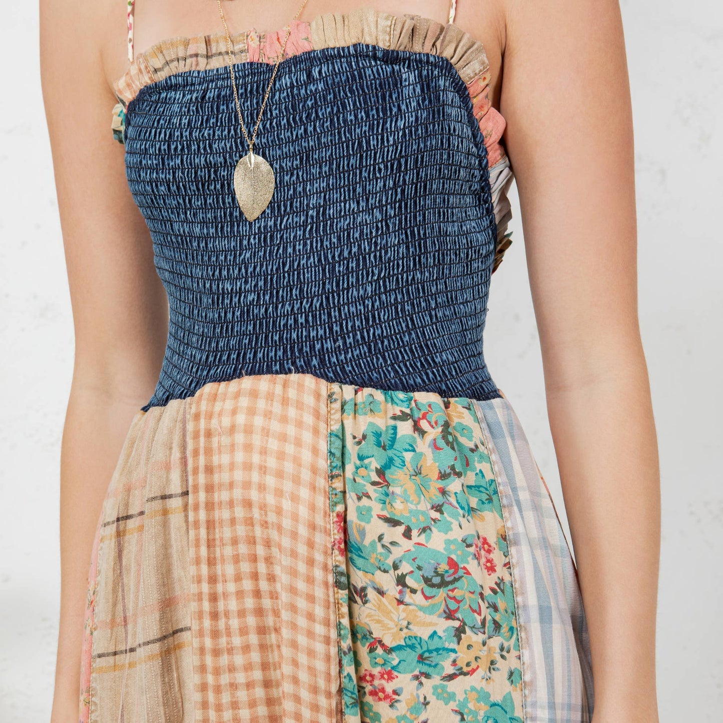 Preorder: Handkerchief Hem Mid-Length Dress with Patches NEW