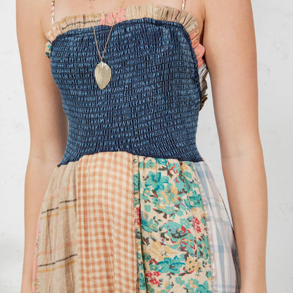 Preorder: Handkerchief Hem Mid-Length Dress with Patches NEW