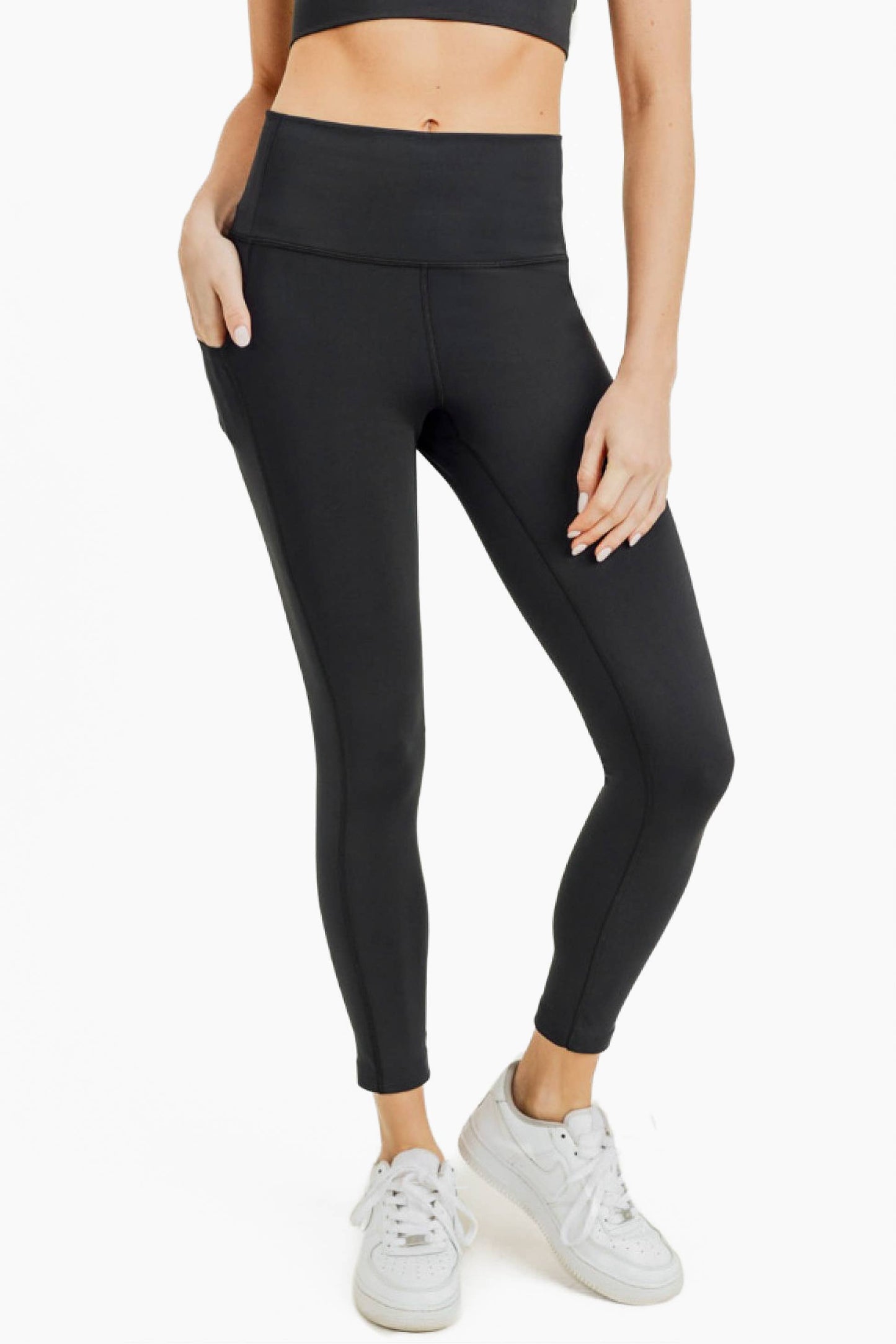 Laser-Cut and Bonded Essential Foldover Highwaist Leggings: CANDY PINK / S:M:L (2:2:2)