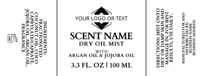 Silken Dry Oil Body Mist - 3.3 fl. oz./100 ml - Custom Label