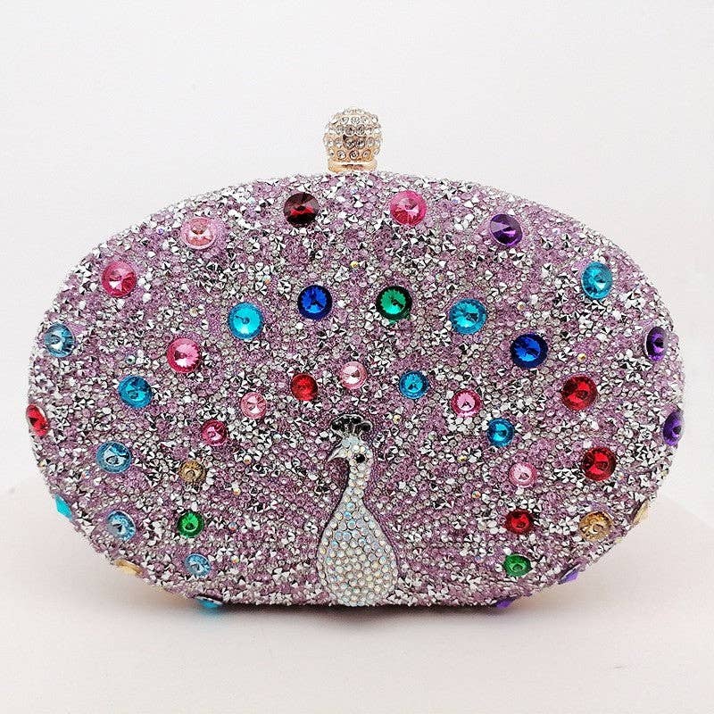 Peacock Embellished Evening Clutch