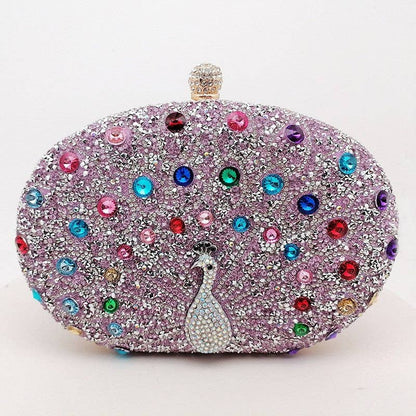 Peacock Embellished Evening Clutch
