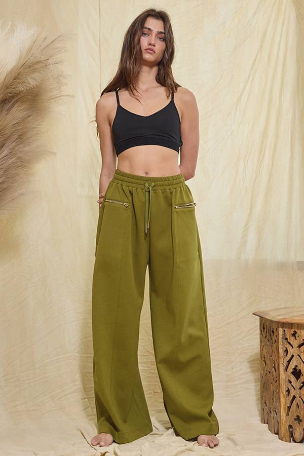 IP5462 Oversized Sweatsuit Pants With Zipper Pockets