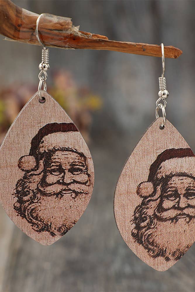 Santa Claus Wooden Earrings SP449