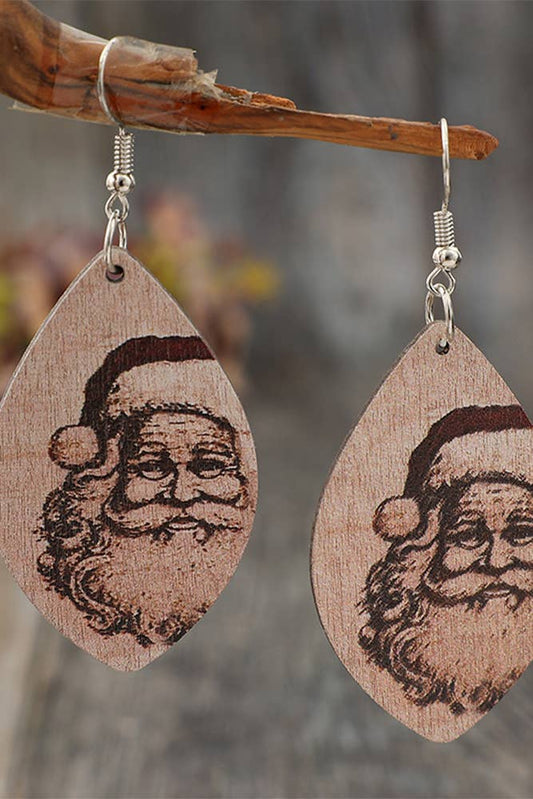 Santa Claus Wooden Earrings SP449