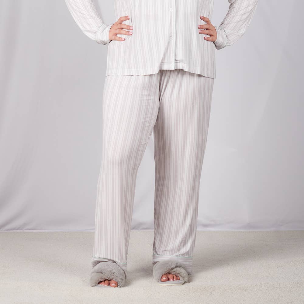 Faceplant Bamboo® Lucy Long Pants: Pink Stripe / Medium