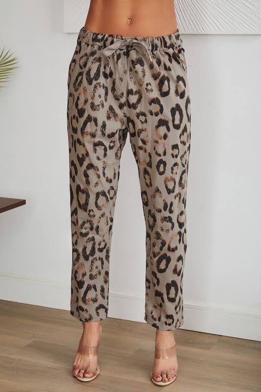 CHEETAH PRINT DRAWSTRING PANTS WITH POCKETS (83850-CHEETAH)