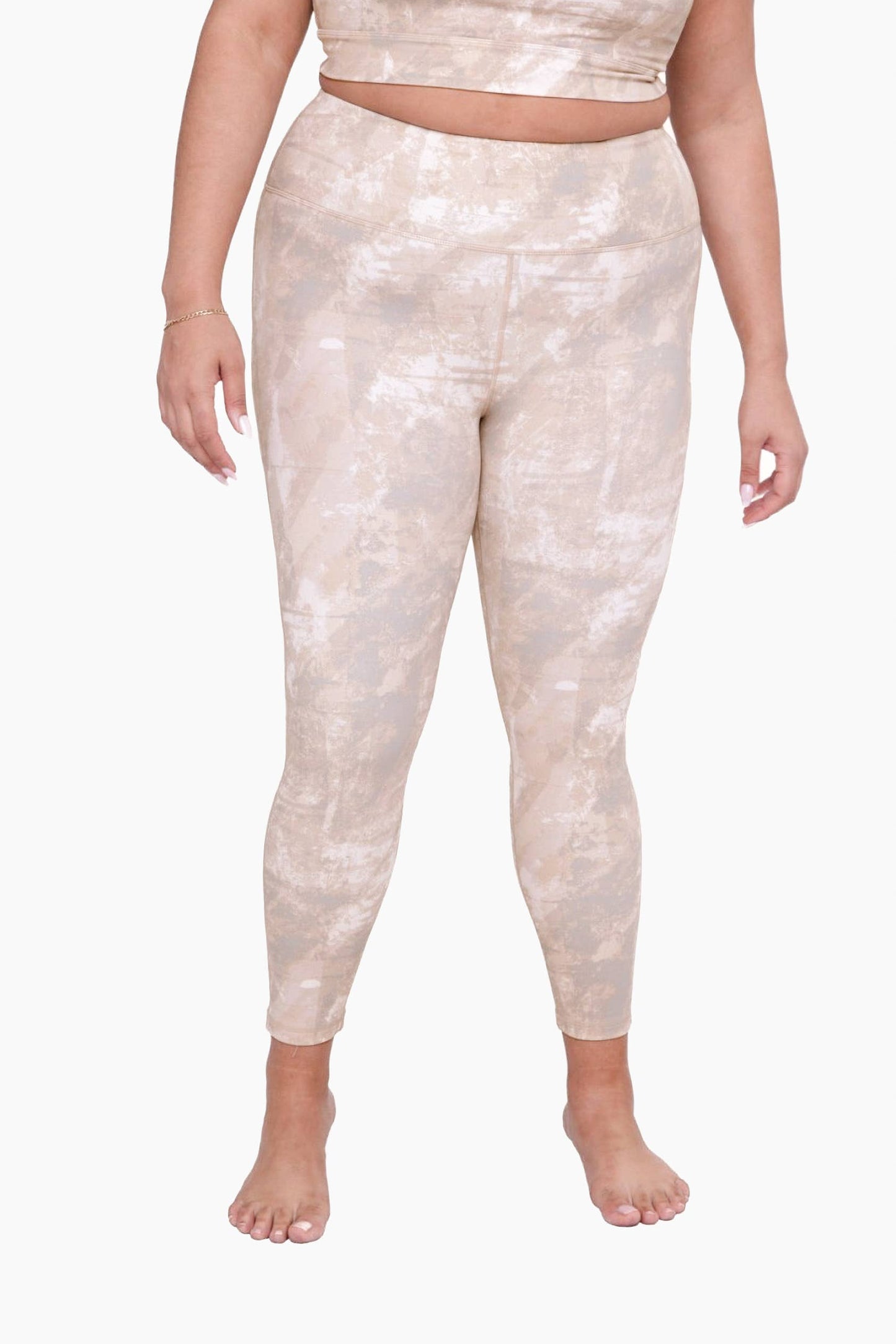 CURVY Concrete High-Waist Leggings: GREY / XL:1XL:2XL:3XL (2:2:1:1) a1263p