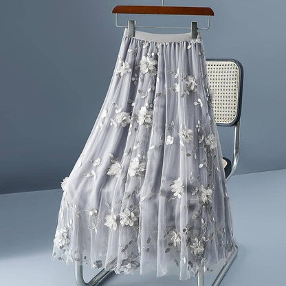High Waist Slimming Double Layer Mesh Skirt