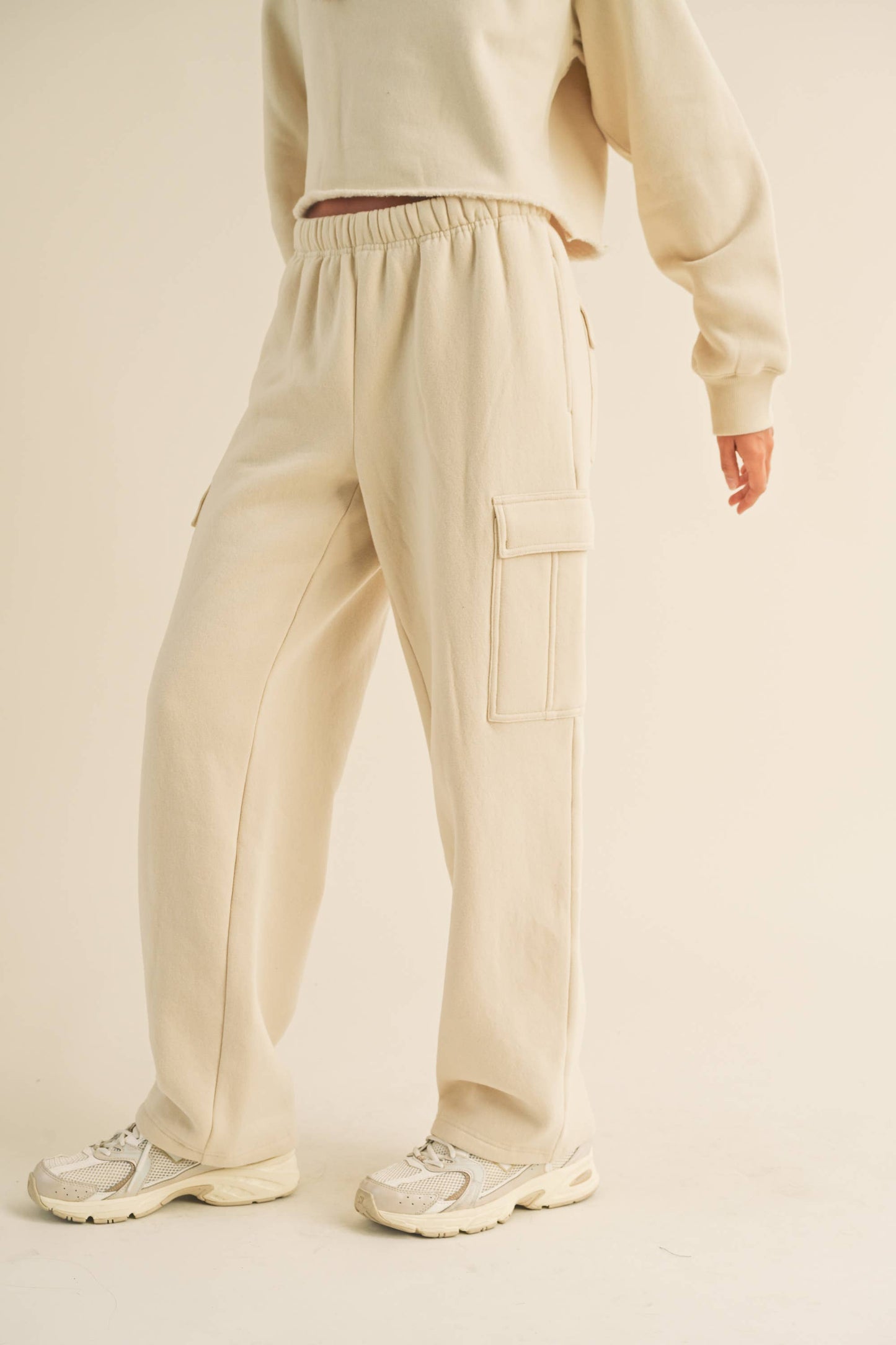 CARGO POCKET SWEATPANTS: BLACK / L P3135ST