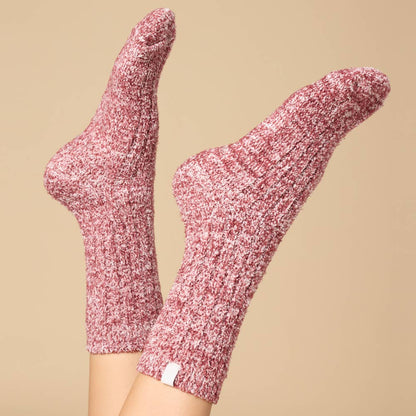Cozy Marshmallow Crew Socks with Grippers for Women