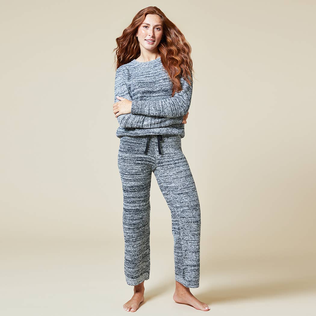 Women's Cozy Heathered Marshmallow Crew Lounge Set
