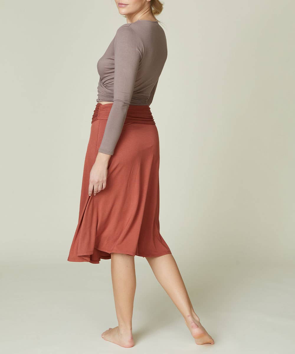 BAMBOO MID LENGTH SKIRT FLARED