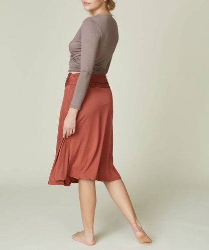 BAMBOO MID LENGTH SKIRT FLARED