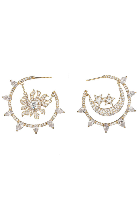 Noah Sun and Moon Loop Earrings