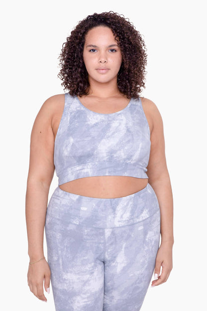 CURVY Concrete Open Back Sports Bra: GREY / XL:1XL:2XL:3XL (2:2:1:1) a1262p