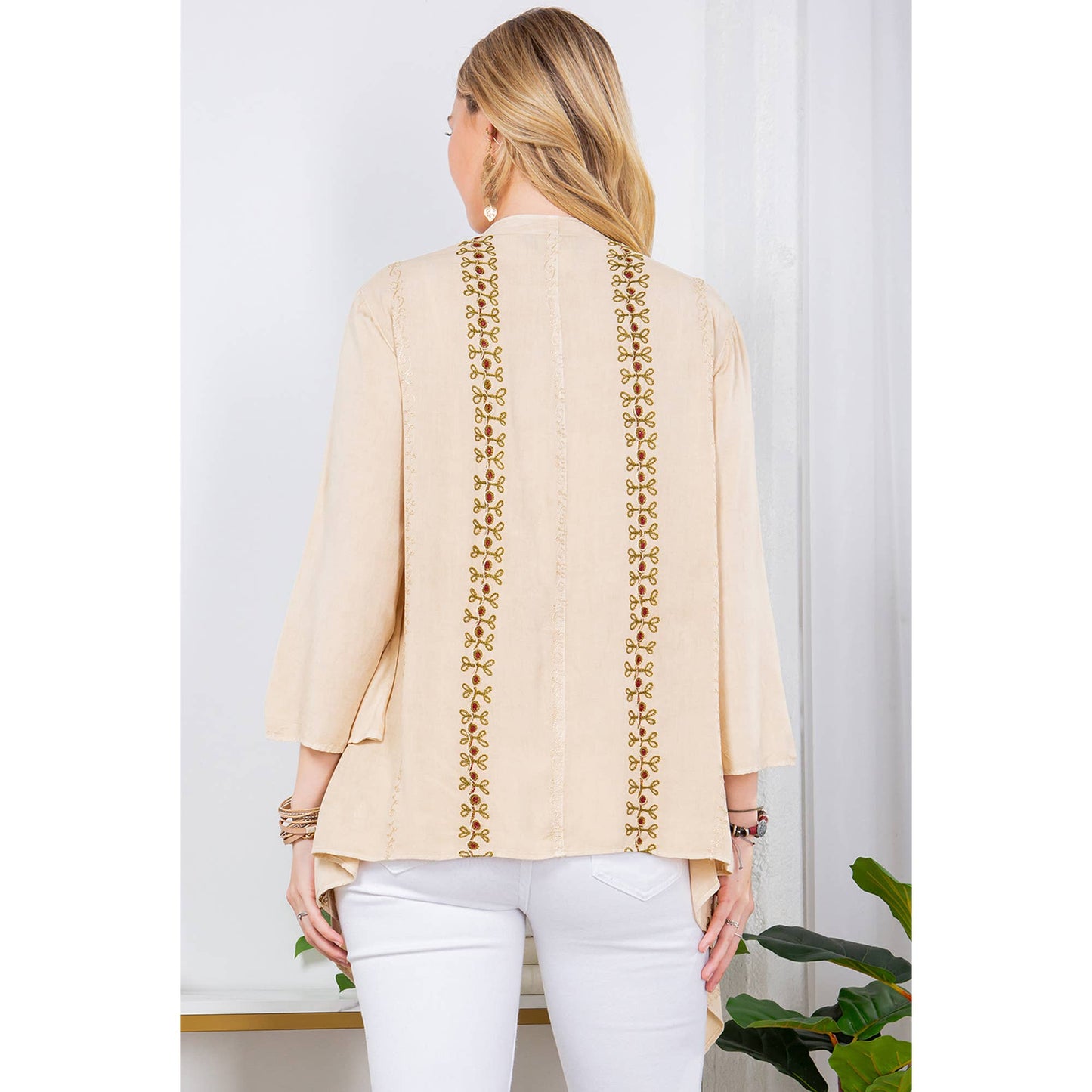 Bohemian Elegance: Stonewashed Rayon Kimono