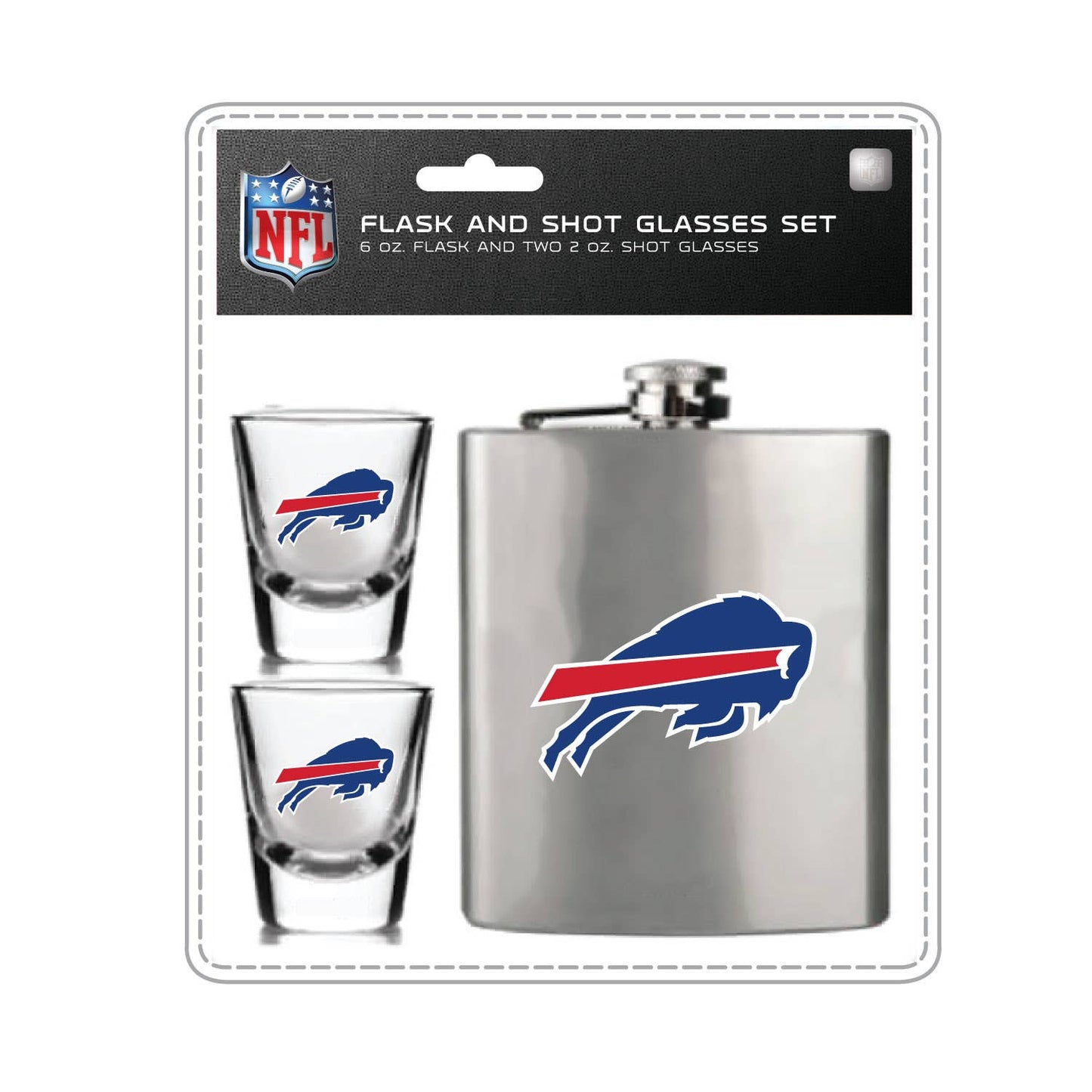 NFL Buffalo Bills Hip Flask & Shot Glass Set