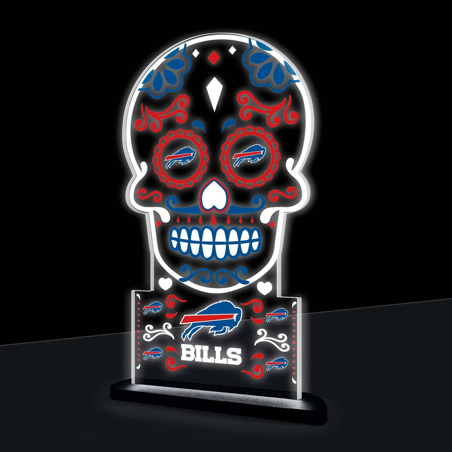 Buffalo Bills NFL Football Sugar Skull Desklite LED Décor