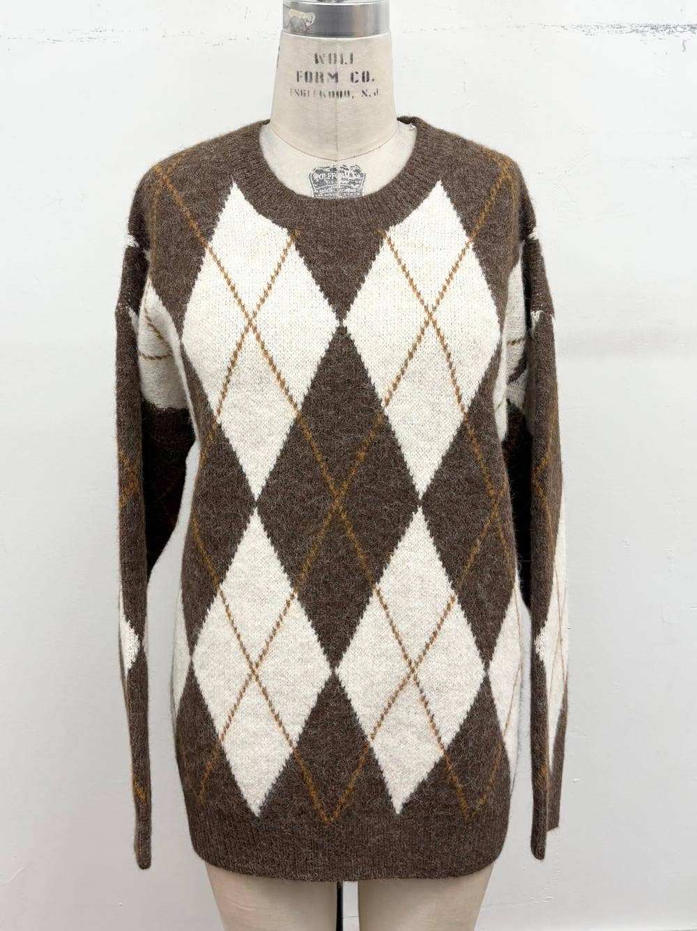 Classic Argyle Knit Sweater