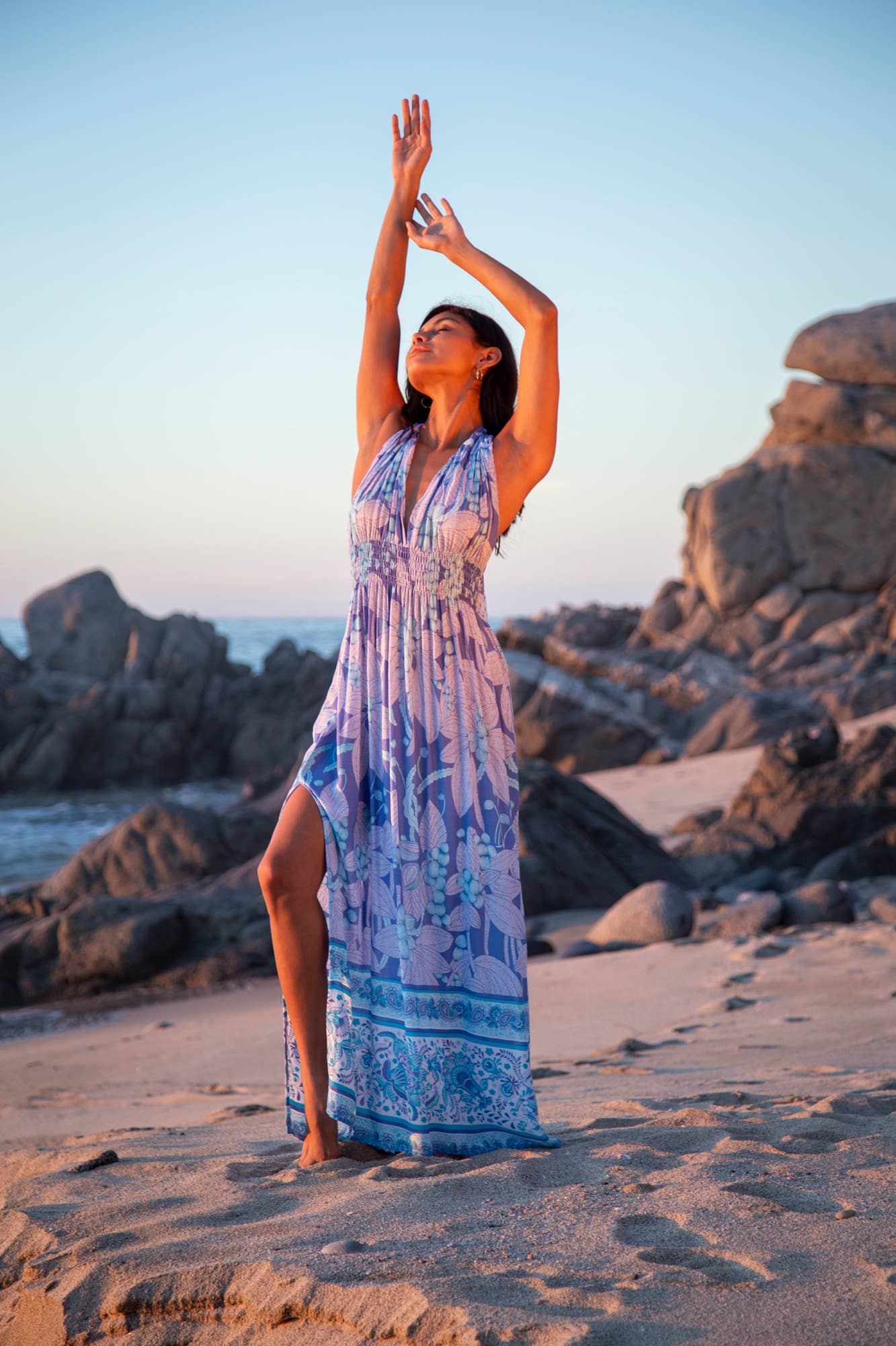 Convertible Tammy Dress in Kauai Blue Hawaiian OS fits XS-M size 0-6: Blue Hawaiian