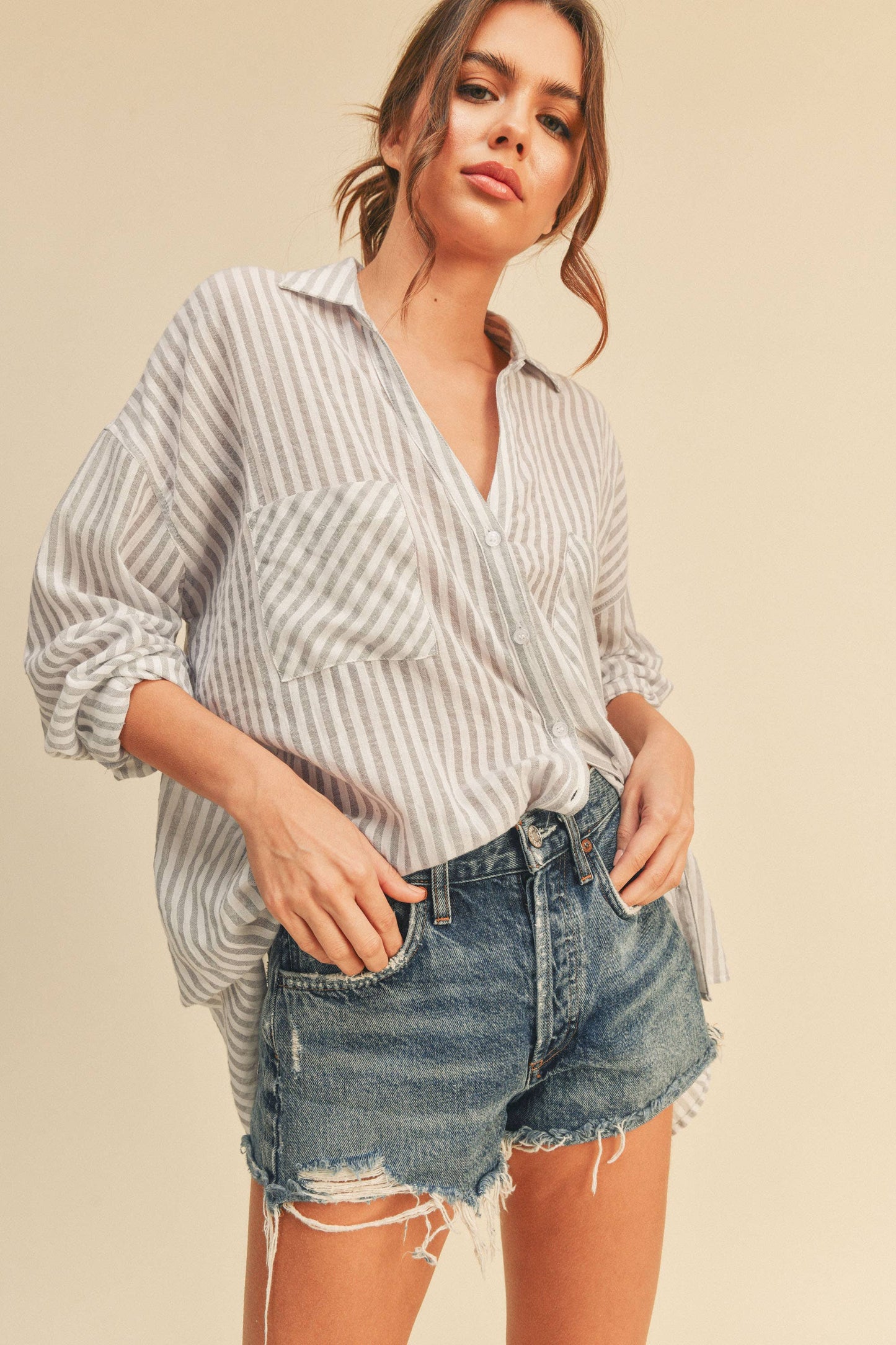 MMT549     STRIPED BUTTON DOWN SHIRTS