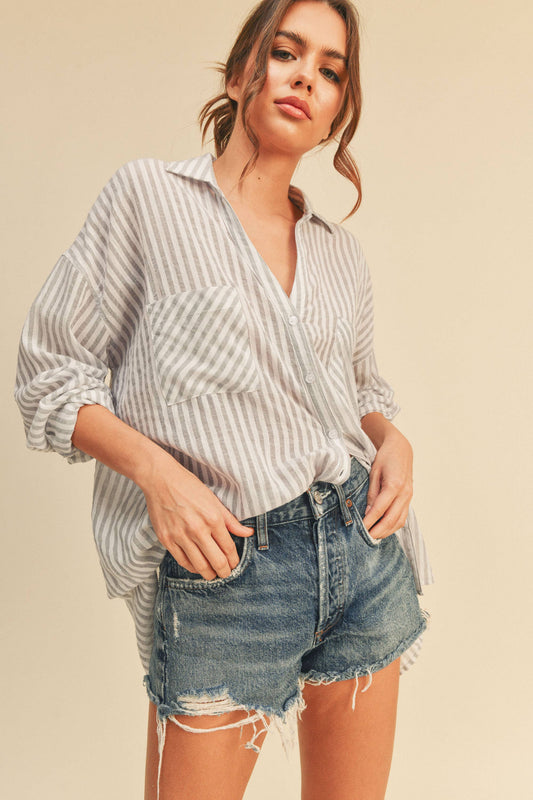 MMT549     STRIPED BUTTON DOWN SHIRTS