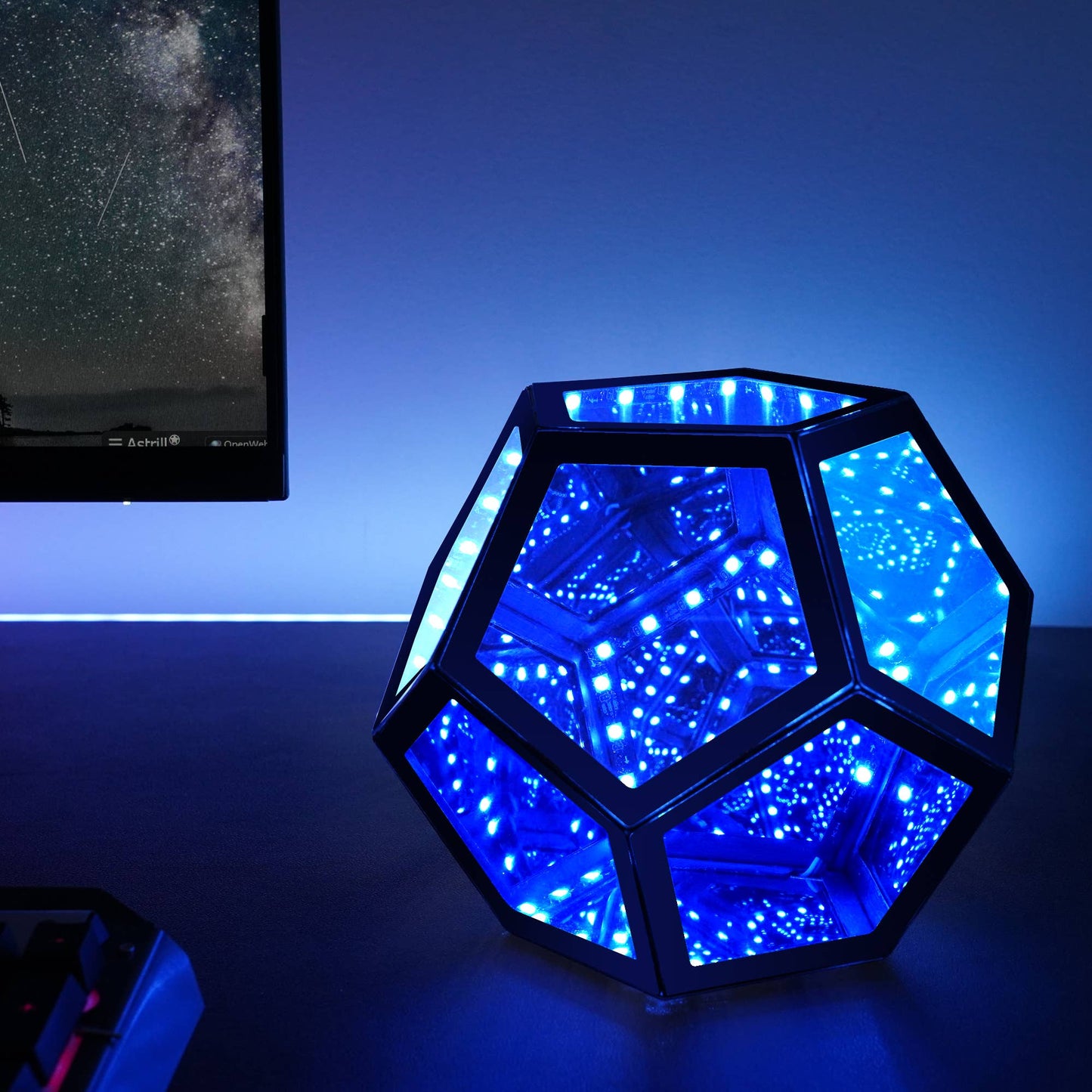 RGB Color-changing Infinity Dodecahedron Geometric Lamp
