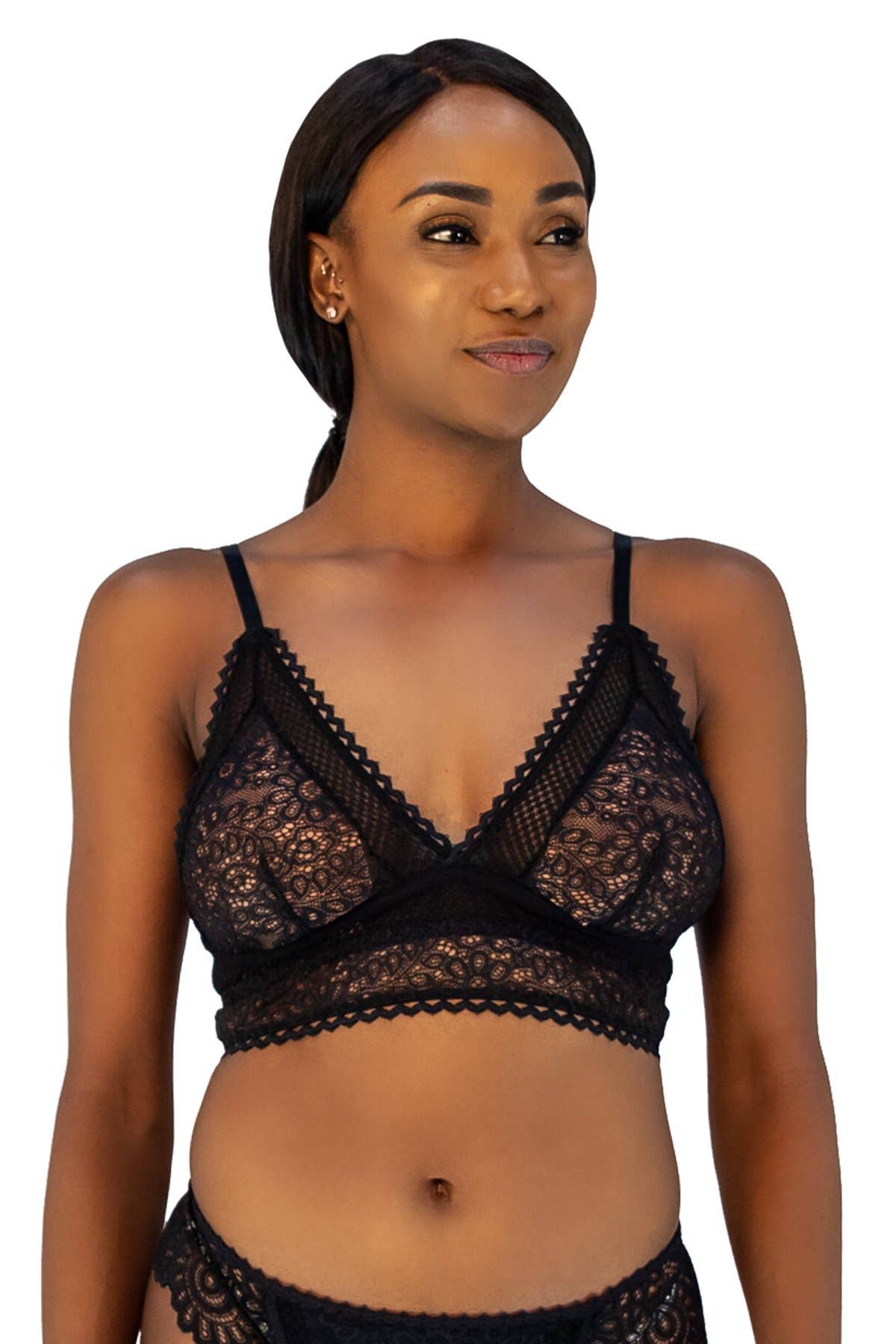 Up All Night Lace Bra: Black / 1X