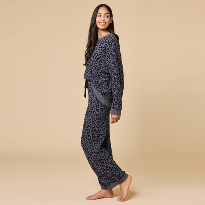 Marshmallow Leopard Crew Neck Lounge Set